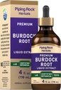Piping Rock Burdock Root Tincture Extract | 4 fl oz | Premium Herbal Liquid Drops | Certified Botanical Supplement | Non OGM, Gluten Free