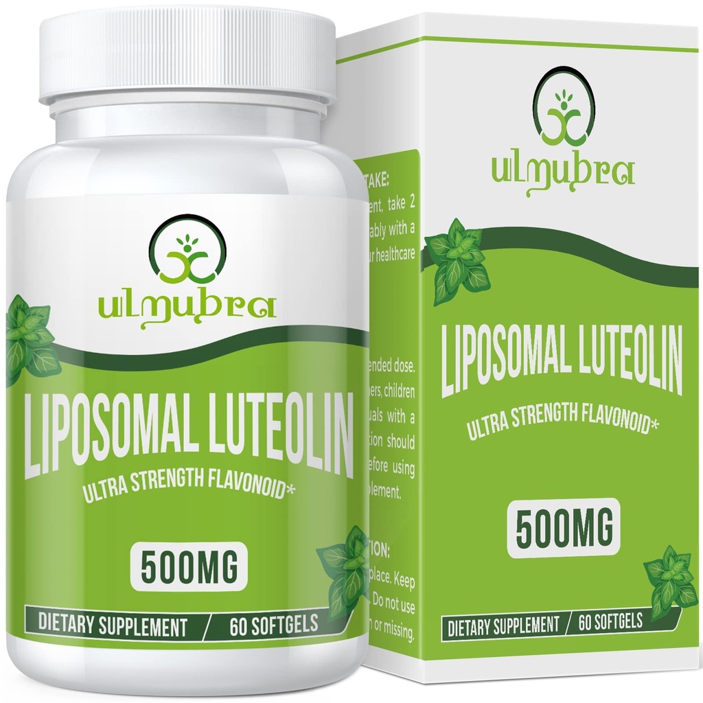 Liposomal Luteolin 500MG, Assorbimento Massimo, Flavonoide Potente, 60 Softgels, Luteolin Supplement, Non OGM, Gluten Free