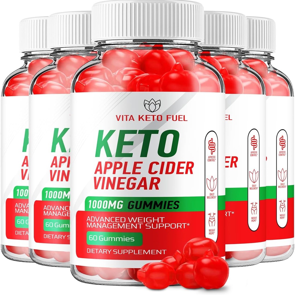 (5 Pack) Vita Keto Fuel ACV Gummies - Fortgeschrittene Formel Vita Fuel Keto + ACV Gummies Apple Cider Essig Vita Keto Fuel ACV Nahrungsergänzung Bewertungen Männer Frauen (300 Gummi)