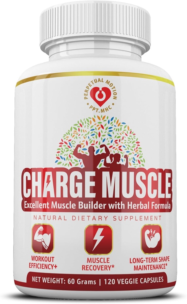 Natürliche Kräuter-Muskel-Erbauer – Premium 7-in-1 pflanzliche Formel mit BCAAs für Post Workout Erholung, Muskelkraft, Schlaf & Krebs Relief | Tägliche Unterstützung für Männer, Frauen & Senioren | 120 Kapseln