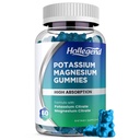 Gommies de magnésium potassique, Citrate de potassium à forte absorption 99mg Citrate de magnésium 180mg, Suppléments gommy à croquer pour les crampes et les muscles, 60 Nombre