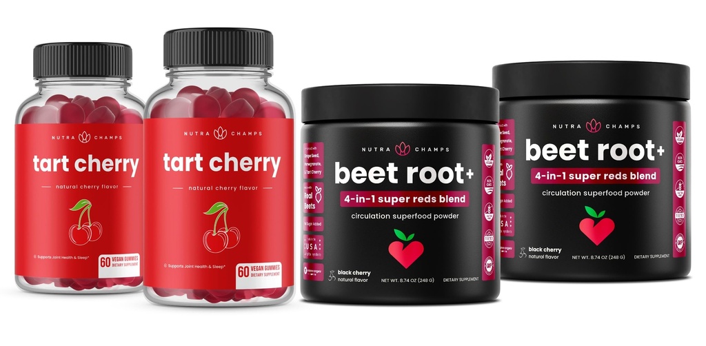 NutraChamps Tart Gommies de cerise et poudre de racine de betterave