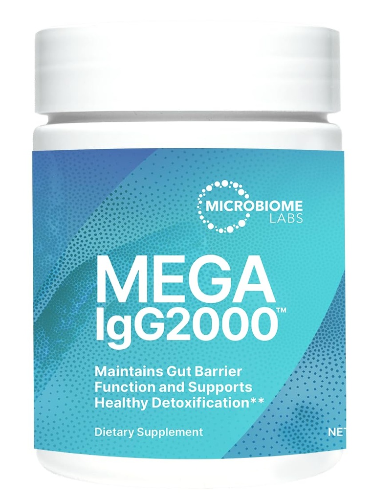 Microbiome Labs Mega IgG2000 Polvere di salute del fegato per le donne, gli uomini e i bambini 2+ - Integratore di immunoglobulina IgG per il supporto sanitario digestivo - Integratore di colostrum senza latte (2.1 once)