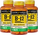 MASON NATURAL B-12 1000Mcg Cyanocobalamin Extended Release Tabletten, 60-Count Flaschen (Pack von 3)