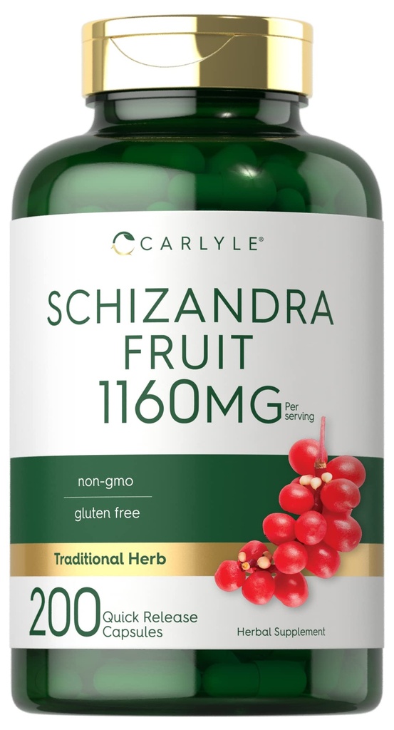 Carlyle Schisandra Supplemento 1160 mg | 200 capsule | Estratto di frutta secca | Non OGM e Gluten Free