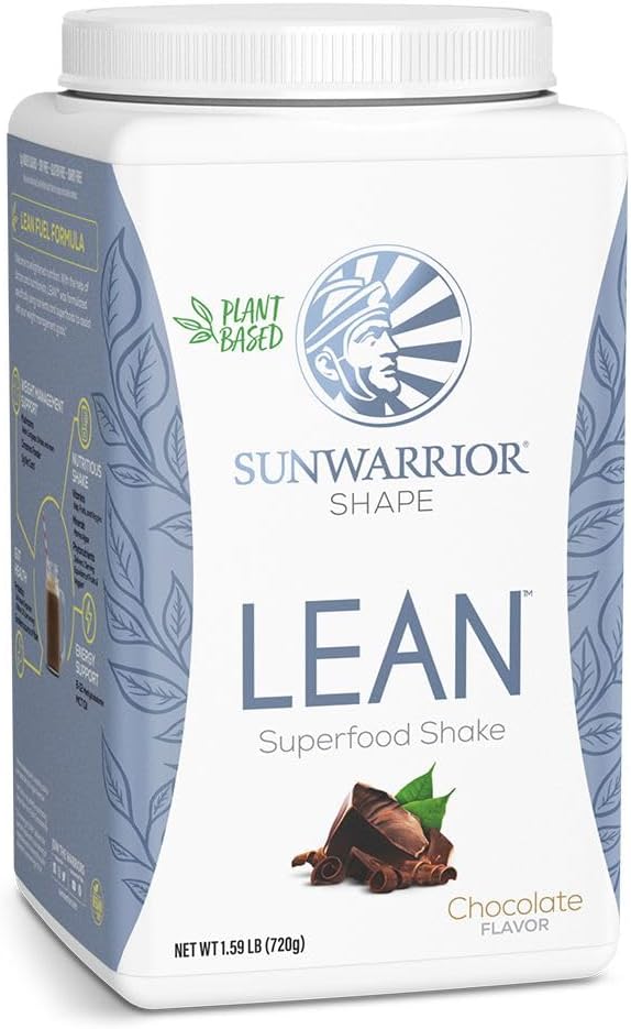 Sunwarrior Vegan Protein Superfood Shake Meal Ersatz Organische Protein-Ergänzung | Gluten Free Non-GMO Dairy Free Sugar Free Low Carb Plant Based Protein | Schokolade 20 Servierungen | Form Lean