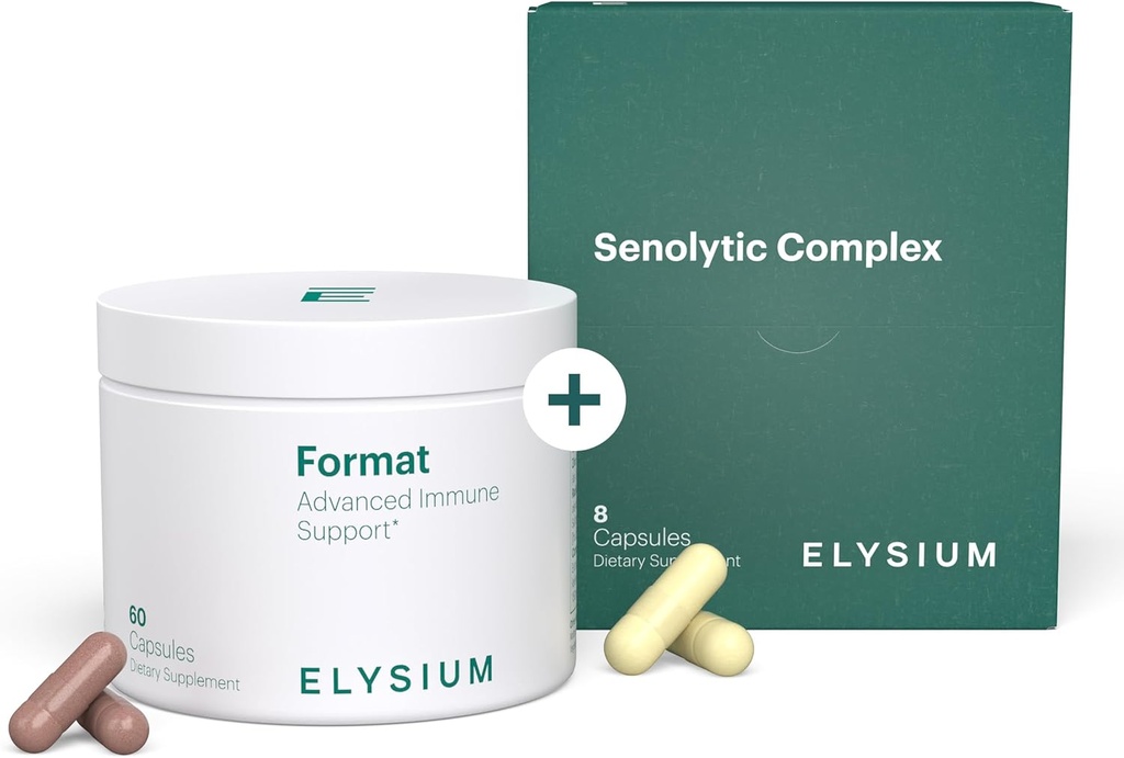 ELYSIUM Format Immununterstützungsergänzung - Vitamin C Supplement, Immununterstützung, Immunabwehr, Intermittent senolytic Complex Immununterstützung für Erwachsene, Komplette Immunitätsergänzung - 60ct