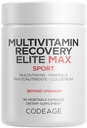 Codeage Multivitamine Recovery Elite Max Supplément - Vitamines A, C, D, E, B-Complex, Minéraux essentiels, Antioxydants, Colostrum, Phytonutriments, Pantethine, Non-OGM, Multivitamines Sportives - 90 Capsules