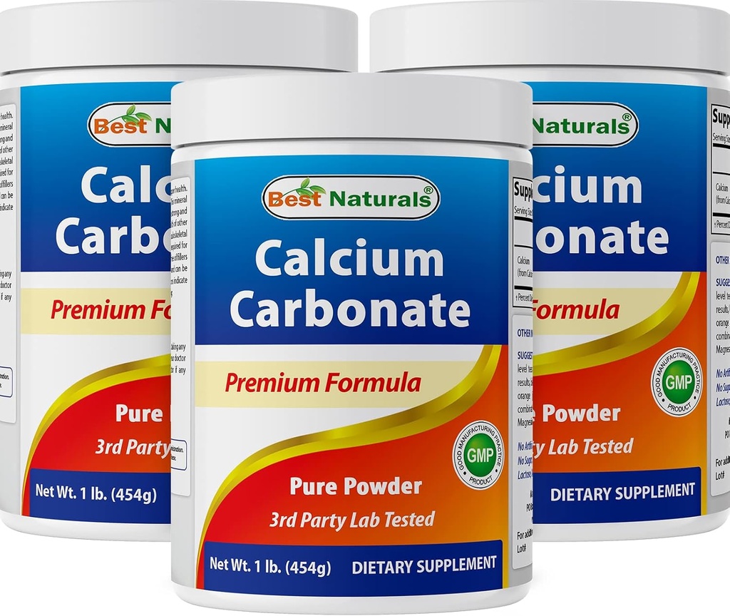 Migliore polvere di carbonato di calcio naturale 1 Pound - Grado alimentare (16 OZ (pacchetto di 3))