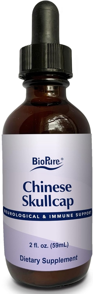 BioPure Chinese Skullcap Kräuter-Tinktur – Potent Botanischer Extrakt Reich an bioaktiven Flavonoiden, die neurologisch, immun, Zirkulation, Microbiome Balance, & Whole-Body Wellness – 2 fl oz