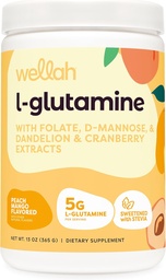 Wellah L-Glutamine Peach Mango (50 Servings) - 5g L-Glutamine Per Serving, Sweetened with Stevia