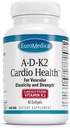 EuroMedica A•D•K2 Cardio Health - Cardio Health & Vascular Elasticity and Strength Support - Cardiovascular Support Supplement mit Vitaminen A & D3 - Aids Blutgefäßelastizität - 60 Softgels