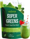 Vegatox Super Greens Powder 250g | Ultimate Immununterstützung | Green Powder Superfood für Immunität, Energie und Detox | Vegan, 100% Natürliche & Alkaline | 50 Portionen