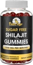 Zuckerfreie Shilajit-Gummien (1000mg Servieren)- Natürliche Himalaya Organische Fulvic Säure Shilajit Ergänzung für Männer und Frauen -60 Gummy Chews