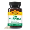 Country Life Vitamin A 10.000 IU - Immununterstützung, Haut- und Augengesundheitsergänzung, zertifiziert Glutenfrei, Vegan, Halal, Kosher, 50% Beta-Carotene & 50% Retinyl Palmitate, Einfache Absorption - 100 Tabletten