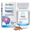 HERBION Naturals Memory Support Capsules, Hilft zur Verbesserung der Gehirnfunktion & Absent Mindedness, hält Gesunde Stimmung Ebenen mit Ginkgo Biloba, für Erwachsene, 60 Zähler, Packung von 1