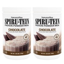 NaturesPlus SPIRU-TEIN, Schokolade - 1.05 lbs, Paket von 2 - Pflanzenbasierte Protein Shake - Non-GMO, Vegetarisch, Glutenfrei - 34 Gesamt Servierungen