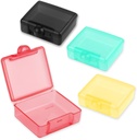 4 Stück kleine Pille Box, Reise Pille Organizer niedlichen Proof Tasche Pille Case Mini Portable Medizin Vitamin Box Klare Plastik Speicher Mini Container für Reisen Vitamin Fisch Öl Ergänzungen