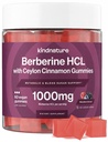 kindnature Berberine Gummies 1000mg mit Ceylon Cinnamon & Resveratrol – Sugar-Free Vegan Ergänzung für Blutzucker Unterstützung, Stoffwechsel, Cravings Wellness – Non-GMO, Gluten-Free