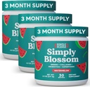 Einfach Blossom Nutrition Daily Greens & Superfood Powder + Collagen + Probiotics for Women's Digestive Health & Bloating Relief. Helfen Sie Ihrer Gesundheit Bloom - 3 Monate Versorgung - Watermelon