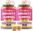 10-In-1 Immungummis mit Multivitaminen, 100% täglich Zink, Vitamin C & D3 Immunitätsergänzung + Echinacea, Sambucus Elderberry, Turmeric, Magnesium, Immununterstützung, Gesamtgesundheit, Sugar Free, 2 Pack