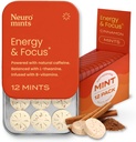 NeuroGum Energie Koffein Minze (144 Stück) - Zuckerfrei mit L-Theanin + Natürliches Koffein + Vitamin B12 & B6 - Nootropic Energy & Focus Supplement für Damen & Herren - Keto & Vegan, Cinnamon Flavor