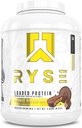 RYSE Loaded Protein Powder - Peanut Butter Cup - 25g Whey Protein Isolate & Konzentrat mit Prebiotic Fiber & MCT - Low Carb, Low Sugar, Digestive-Friendly - 54 Portionen / 4 lb Tub