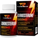 Testosteron Booster, Turkesterone Ergänzung 1300mg Ultra High Strength (Ajuga Turkestanica Extrakt Std. zu 20% Testosteron), für sportliche Leistung & Muskelmasse, 120 Kapseln