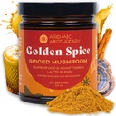 Golden Spice - Golden Milk w/Mushrooms, Heirloom Turmeric Latte Spice Blend | Turkey Tail & Ashwagandha Adaptogens | Caffeine-Free Rooibos Matcha | Keine Milch, Süßungsmittel oder Füllstoffe
