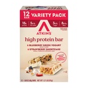 Atkins Blueberry Griechischer Joghurt & Strawberry Shortcake High Protein Bar, High Fiber, Keto Friendly, 12 Count (6 Bars Jede Geschmack)