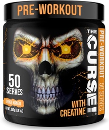 Der Fluch! Pre Workout Pulver für Männer & Frauen, Koffein, Beta-Alanin, Kreatin, L-Citrullin, 50 Servierungen, Orange Mango Flavor – Boost Energy, Strength & Focus