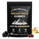 Shilajit Gummies, Pure Himalayan Shilajit Gummies Gold, keine hinzugefügt Zucker Non-GMO 100% natürlich & Organic, Ashwagandha, Gokshura| Fulvic Acid & 85+ Trace Mineralien für Männer, Frauen | 60 Gummy
