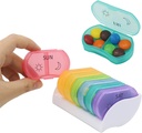 Pacchetto HRX Little Daily Pill Box Case AM PM per 7 giorni, piccolo portapacchi tascabili, contenitore carino dell'organizzatore della droga 2 volte al giorno