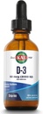 KAL Vitamin D3 2000 IU (50 mcg) DropIns - Flüssiges Vitamin D3 Tropfen - Knochenfestigkeit und Immununterstützungsergänzung - Vegetarisch, 60-Tage Garantie, ca. 590 Portionen, 1.8oz