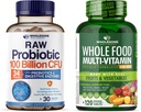 Probiotiques bio 100 milliards CFU, Dr Formulé pour les femmes et les hommes + Multivitamines alimentaires complètes pour les hommes, Multivitamines naturelles, Minéraux, Extraits organiques