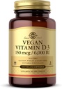 Solgar Vegan Vitamin D3 (Cholecalciferol) 150 mcg (6.000 IU) - 100 Softgels - Immununterstützung, Hilft gesunden Knochen und Zähnen - Non-GMO, Certified Vegan, Gluten & Dairy Free - 100 Servierungen