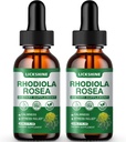 2 Pack 2000MG Rhodiola Rosea Tincture - Organische natürliche Rhodiola Rosea Extrakt flüssige Tropfen Ergänzung für Stress, Stimmung, Energie & Gehirn Unterstützung - bessere Absorption, Zucker frei 4 Fl Oz