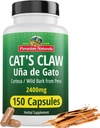 Peruvian Naturals Cat's Claw Herbal Supplement 150 Kapseln - Uña de Gato 2400mg Vegan, 100% Natürliche Katzen Krallenrinde in Peru, Non-GMO, Uncaria Tomentosa UNA de Gato