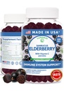 Lunakai USA Made Black Sambucus Elderberry Gummis für Erwachsene & Kinder mit Vitamin C & Zink - Immununterstützung, Antioxidantien, Non-GMO, 60 Gummis