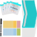 MARFOREVER 39 Pcs Pill Pouch Taschen, Wiederverwendbare Medizin Taschen Pillentaschen Zippered Medizin Pakete Reisen Pille Organizer 28 Stk Kunststoff Pillen Taschen mit Schiebeschloss 10 Blatt Etiketten und 1 Stk Marker