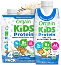 Orgain Organic Kids Protein Nutritional Shake, Vanilla - 8g di Proteine, 22 Vitamine & Minerali, Frutta & Verdura, Gluten Free, Soy Free, Non OGM, 8.25 Fl Oz (Pack of 4)