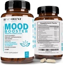 Calm Mood Booster Supplement - Natural Happy Pills for Stress, Sleep & Mood Support - Patentiert KSM-66® Ashwagandha & Suntheanine® L-Theanine, Rhodiola Rosea, Magnesium - 60 Count