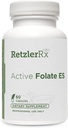 HormonSynergy Active Folate ES - 5-MTHF - 10.000 mcg (10 mg) pro Servieren - 5-MTHF (als 5-Methyltetrahydrofolat) - Bioactive Folate as Quatrefolic® - 60 Veg Caps
