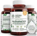 Natürliche Nutra volle Spektrum Vitamin K2 Ergänzung, Unterstützung Herz-Kreislauf-Gesundheit, Leberfunktion, Stoffwechsel-Gesundheit, Herz-Gesundheit, Hilfe fördert Knochen & Dental-Gesundheit, 75 mcg, 60 Kapseln (Pack von 3)