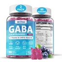 GABA Gummies 500 mg - Sugar-Free Calm Gummis mit L Theanine, 5-HTP, Vitamine D3, B12, Ashwagandha, Melatonin-Free für Brain Calm, Mood, Zzz Better, GABA Supplement für Erwachsene, Blueberry Flavor, Vegan