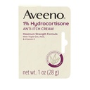 Aveeno Maximale Stärke 1% Hydrocortison Anti-Itch Creme, Triple Oat, Aloe & Vitamin E für Itch Relief von Eczema, Psoriasis, Insektenstiche, Gift Ivy, Eiche & Sumac & Detergents, 1 Unze, 2 Pack