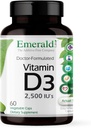 EMERALD LABS Vitamin D3 2.500 IU's - Unterstützt Knochen, Zähne, Muskel, Herz und Immune Gesundheit - Premium-Diätsergänzung - 60 Gemüsekapseln (60-Tage-Versorgung)