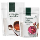 Natural Force Clean, Gras Fed Collagen Peptide + Unflavored Organic Whey Protein Bundle – Organic, Non GMO Whey Protein & Hydrolyzed Typ I und III Collagen – 13.8 Unze Tasche und 11.7 Unze Tasche