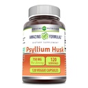 Erstaunliche Formeln Psyllium Husk 750mg Veggie Kapseln Ergänzung | Non-GMO | Gluten Free | Made in USA | Geeignet für Vegetarier (120 Count)