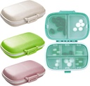 4PCS Travel Pill Organizer, 8 Komponenten Tragbare Pille Case, kleine Pille Box für Pocket Purse Tragbare Medizin Vitamin Container (Green+Blue+Pink+Beige)